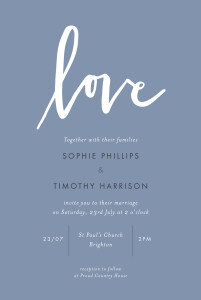 Wedding Invitations Love letters (small) blue Wedding Invitations Love letters (small) blue