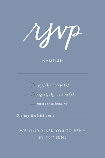RSVP Cards Love letters (small) blue RSVP Cards Love letters (small) blue