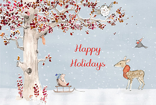 Christmas Cards 2022 Winter Storybook (4 Pages) Blue - Page 1 Christmas Cards 2022 Winter Storybook (4 Pages) Blue - Page 1