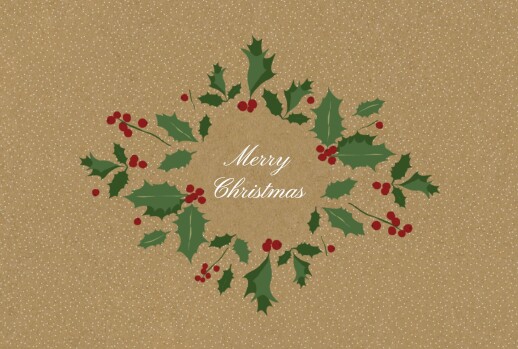 Christmas Cards 2022 Boughs Of Holly Sand - Page 1