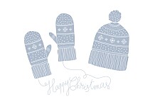 Christmas Cards Bundled Up (4 Pages) Blue