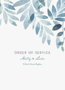 Wedding Order of Service Booklets Summer Night Blue