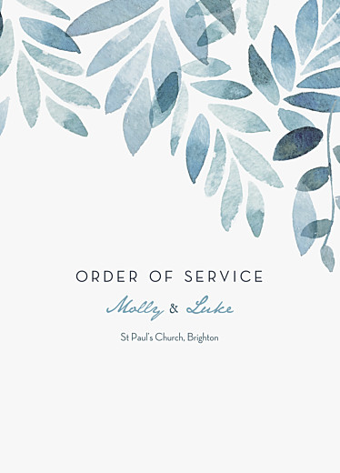 Wedding Order of Service Booklets Summer Night Blue - Page 1
