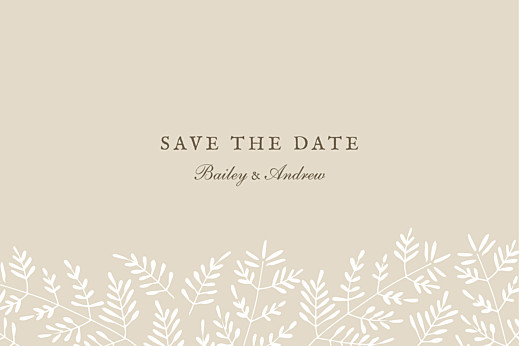 Save The Dates Fern Foray Beige - Front Save The Dates Fern Foray Beige - Front