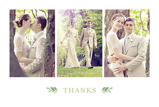 Wedding Thank You Cards English Garden Green - Front