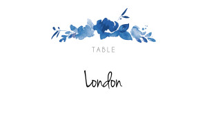 Wedding Table Numbers English Garden Blue