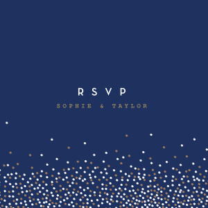 RSVP Cards Confetti Blue