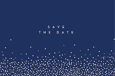 Save The Date Cards Confetti blue finition Save The Date Cards Confetti blue finition