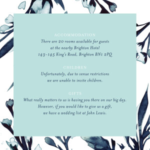Guest Information Cards Midnight Blue Blue