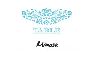 Wedding Table Numbers Papel Picado Blue