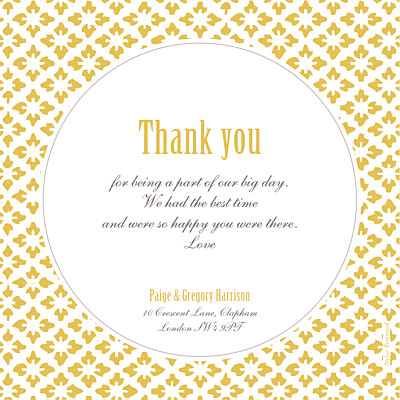Wedding Thank You Cards Radiance yellow finition Wedding Thank You Cards Radiance yellow finition