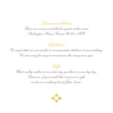 Guest Information Cards Radiance Yellow