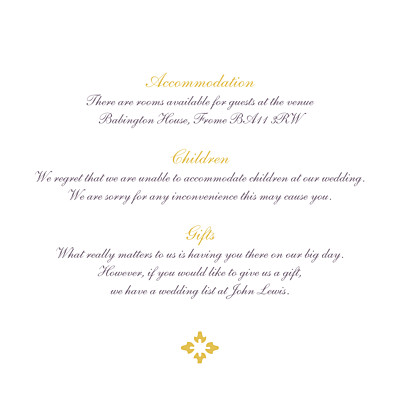 Guest Information Cards Radiance yellow finition Guest Information Cards Radiance yellow finition