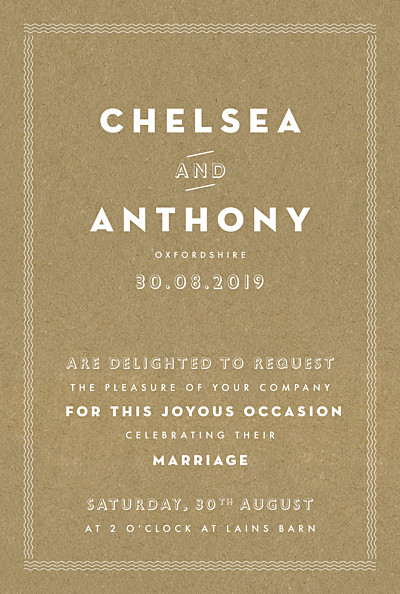 Wedding Invitations Declaration kraft finition Wedding Invitations Declaration kraft finition
