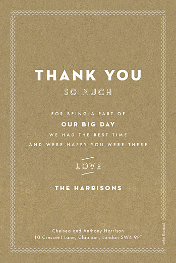 Wedding Thank You Cards Declaration kraft Wedding Thank You Cards Declaration kraft