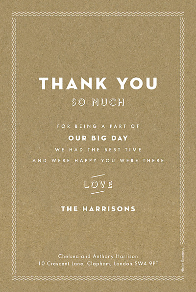 Wedding Thank You Cards Declaration kraft finition Wedding Thank You Cards Declaration kraft finition