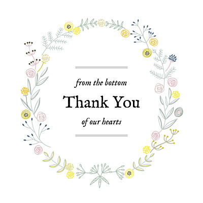 Baby Thank You Cards Rustic floral white finition Baby Thank You Cards Rustic floral white finition