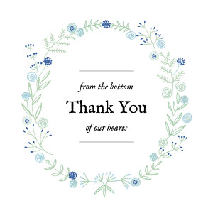 Baby Thank You Cards Rustic Floral Blue