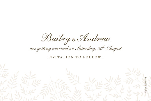 Save The Dates Fern Foray Beige - Back