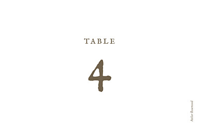 Wedding Table Numbers Fer foray beige finition