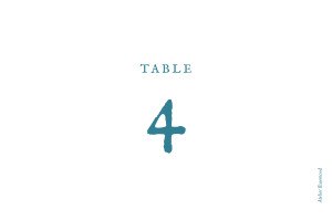 Wedding Table Numbers Fern Foray Blue