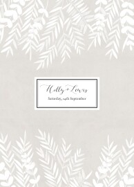Wedding Order of Service Booklet Covers Foliage Gray