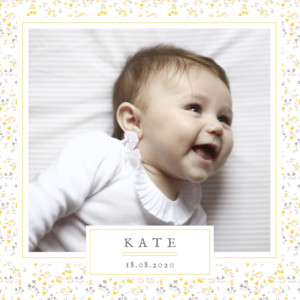 Baby Announcements Liberty heart (foil) yellow Baby Announcements Liberty heart (foil) yellow