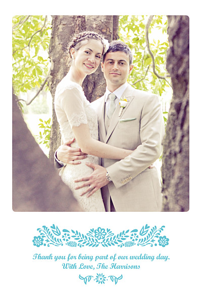Wedding Thank You Cards Papel picado blue finition Wedding Thank You Cards Papel picado blue finition