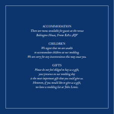 Guest Information Cards Natural Chic (square) Blue