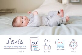 Baby Announcements Picto Row White