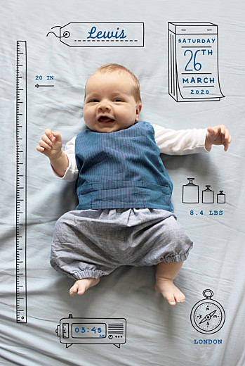Baby Announcements Picto Portait White - Front Baby Announcements Picto Portait White - Front