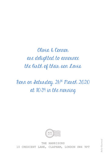 Baby Announcements Picto Portait White - Back Baby Announcements Picto Portait White - Back