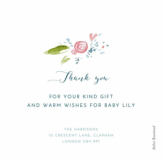 Baby Thank You Cards One Spring Day - Back Baby Thank You Cards One Spring Day - Back