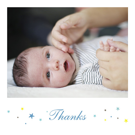 Baby Thank You Cards Liberty Stars Photo Blue - Front Baby Thank You Cards Liberty Stars Photo Blue - Front