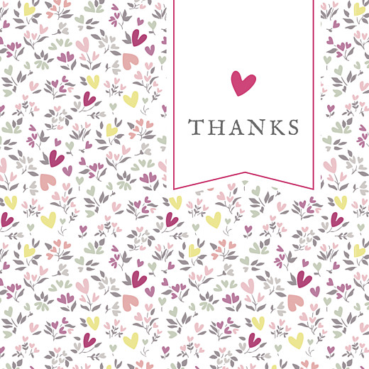 Baby Thank You Cards Liberty Heart Plum - Front Baby Thank You Cards Liberty Heart Plum - Front