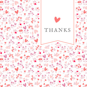 Baby Thank You Cards Liberty Heart Pink