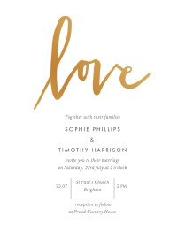 Wedding Invitations Love Letters (Foil) White