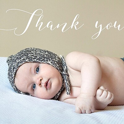 Baby Thank You Cards Big thanks photo bottom finition