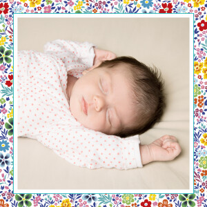 Baby Thank You Cards Flower Garden Photo (Square) Yellow & Red