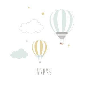 Baby Thank You Cards Up And Away Photo Blue
