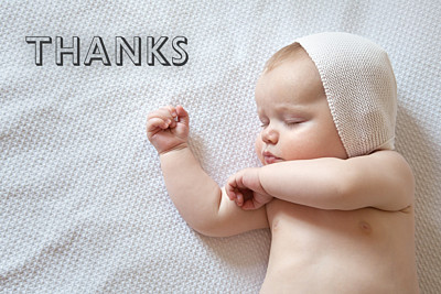 Baby Thank You Cards One and only landscape white finition Baby Thank You Cards One and only landscape white finition