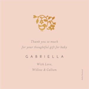 Baby Thank You Cards Pretty Pastel (Foil) Pink