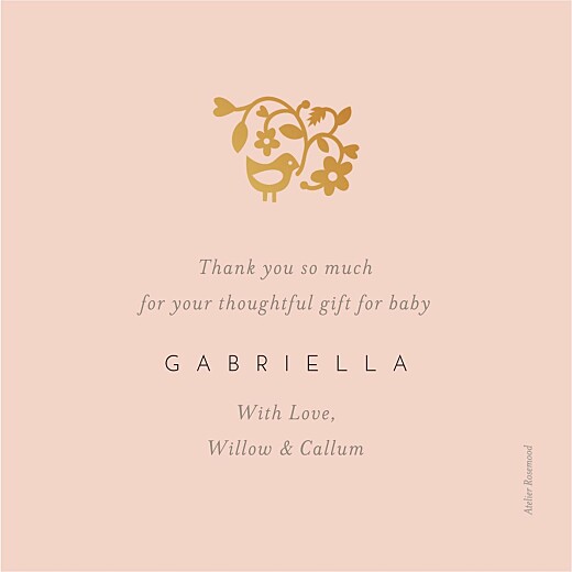 Baby Thank You Cards Pretty pastel (foil) pink Baby Thank You Cards Pretty pastel (foil) pink