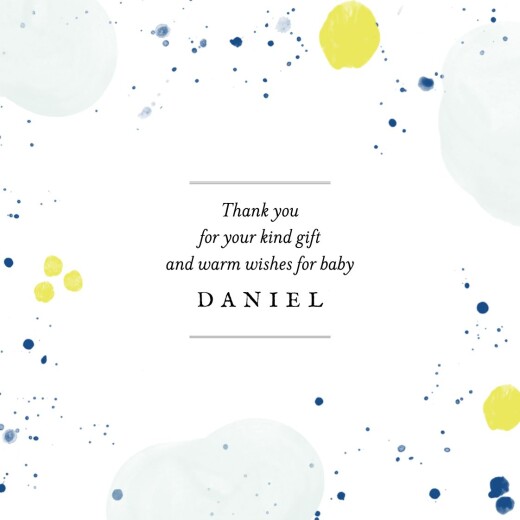 Baby Thank You Cards Petites bulles d'aquarelle bleu-jaune Baby Thank You Cards Petites bulles d'aquarelle bleu-jaune