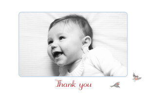 Baby Thank You Cards Winter Storybook Photo Blue