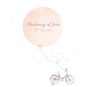 Christening Invitations Little Bicycle Pink