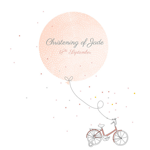 Christening Invitations Little Bicycle Pink - Front Christening Invitations Little Bicycle Pink - Front