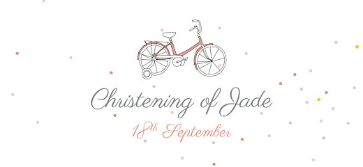 Christening Gift Tags Little Bicycle Pink - Front Christening Gift Tags Little Bicycle Pink - Front