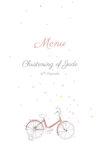 Christening Menus Little bicycle pink Christening Menus Little bicycle pink