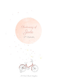Christening Order of Service Booklets Cover Little Bicycle Pink
